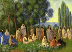 3013101942 A landscape painting of the twelve disciples of Jesus Christ taken in the Garden of Gethsemane  Make