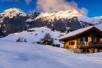 409651587 On our mountains  when the sun  golden hour  swiss alps  Zeiss 50mn  fuji  a small chalet with a Swi
