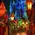 2458417742 A dream of an enchanted village at night with little lights of all colors  fantaisie  disney