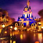 3010692890 A dream of an enchanted village at night with little lights of all colors  fantaisie  disney