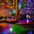 4165915165 A dream of an enchanted forest at night with lots of little lights of all colors  disney 