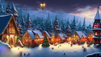 Firefly Un village à Noël fantastique façon peinture au milieu d&#039;une forêt sous la neige 2757 cleanup