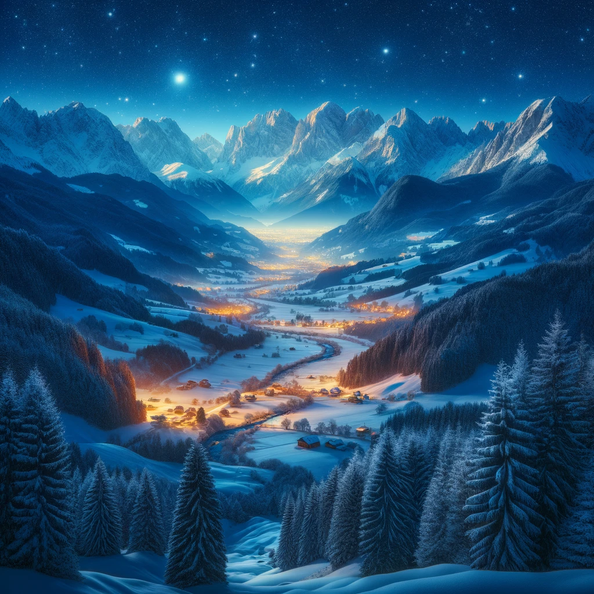 DALL·E 2023-12-15 10.17.12 - An alpine valley covered in snow on Christmas night. In the distance, mountains are illuminated by the moonlight, creating a magical and magnificent s.png